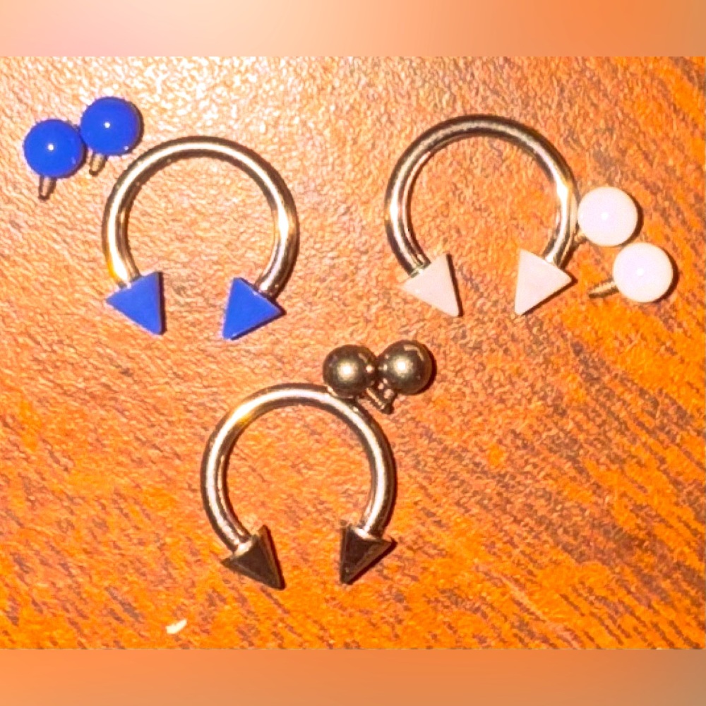 Silver Septum Titanium Piercings